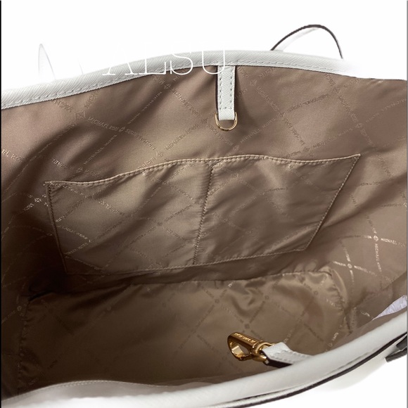 Michael Kors Carryall Tote Leather Optic White - Picture 8 of 9